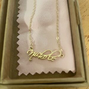 Gold Script Necklace